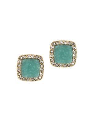 Lonna & Lilly Goldtone And Epoxy Stone Druzy Stud Earrings
