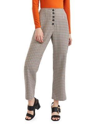 Miss Selfridge Plaid Flared Pants