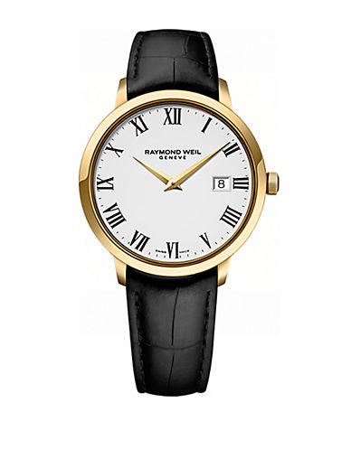 Raymond Weil Mens Toccata Goldtone And Leather Watch