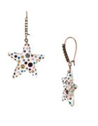 Betsey Johnson Confetti Lucite Star Drop Earrings