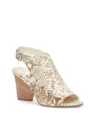 Vince Camuto Ankara Snake Print Leather Lace Side Sandals