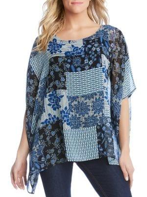 Karen Kane Floral Scarf Top
