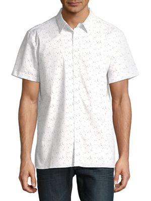 Calvin Klein Short Sleeve Printed Button-down Shirt