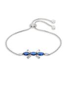 Nadri Kara Sapphire & Crystal Burst Bolo Bracelet