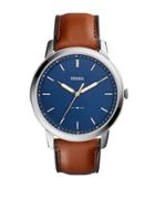 Fossil Casual The Minimalist 3h Blue Dial Watch