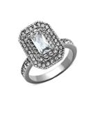 Michela Emerald Cut Crystal And Cubic Zirconia Ring