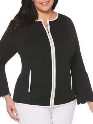 Rafaella Plus Knit Bell-sleeve Jacket