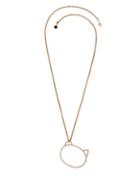 Karl Lagerfeld Sil Choupette Crystal Long Pendant Necklace