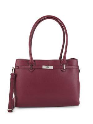 Mark Adam New York Convertible Turnlock Leather Satchel