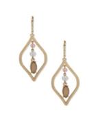 Anne Klein Mother Of Pearl And Crystal Drop Earrings