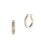 Ivanka Trump Crystal And 10k Gold-plated Pave Hoop Earrings