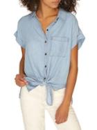 Sanctuary Smart Creation Mod Tie-front Loose-fit Button-down Shirt