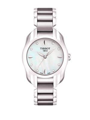 Tissot T Wave Round White Mother Of Pearl Diamonds And Quartz Trend Watch
