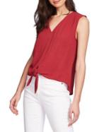 1.state V-neck Tie-hem Crinkle Top