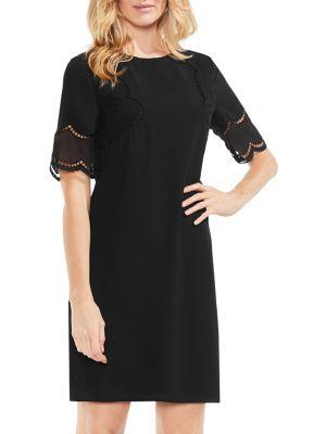 Vince Camuto Short Sleeve Embroidered Shift Dress