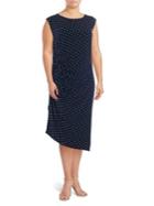 Vince Camuto Plus Polka Dot Sleeveless Midi Dress