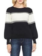Vince Camuto Bishop-sleeve Colorblock Cotton Sweater