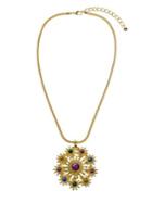 Kenneth Jay Lane Multicolored Flower Pendant Necklace