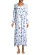 Eileen West Floral Long-sleeve Night Gown