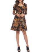 Karen Kane Erin Paisley-print A-line Dress