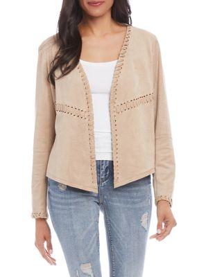 Karen Kane Whip Stitch Faux Suede Jacket