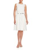 Calvin Klein Eyelet Fit And Flare Dress