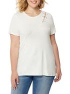 Rebel Wilson X Angels Plus Laced Shoulder Tee