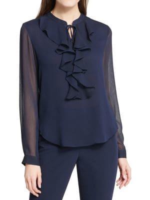 Tommy Hilfiger Ruffled Long Sleeve Blouse