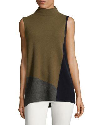 Lafayette 148 New York Felted Cashmere Colorblock Sweater