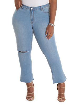 La La Anthony Plus Cropped Flare Jeans