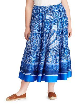 Lauren Ralph Lauren Plus Paisley-print Twill Maxi Skirt