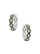 Designs Sterling Silver & Marcasite Hoop Earrings