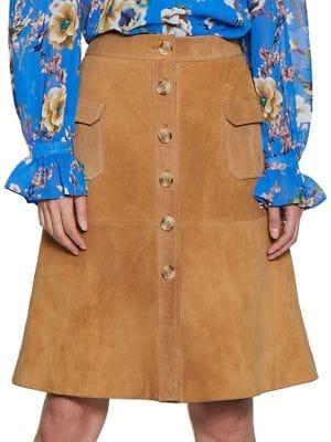 Walter Baker Yuki Suede A-line Skirt