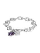 Ripka La Petite Sterling Silver Purple Amethyst & White Topaz Charm Bracelet