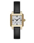 Marc Jacobs Vic Goldtone Stainless Steel And Leather Three-hand Strap Watch