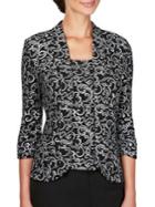 Alex Evenings Plus 2-piece Jacquard Jacket And Camisole Set