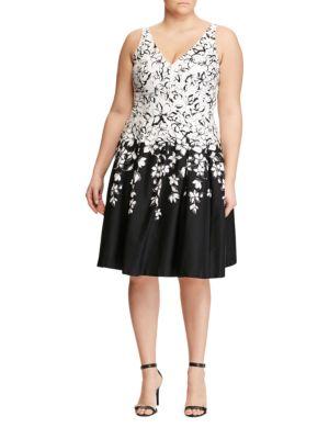 Lauren Ralph Lauren Plus Floral Fit-and-flare Dress