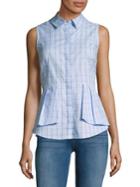 Ivanka Trump Checkered Cotton Top