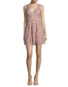 Bcbgmaxazria Phoebe Embroidered Tulle Dress