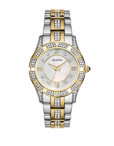 Bulova Ladies Crystallized Two-tone Bracelet Watch