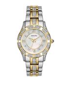 Bulova Ladies Crystallized Two-tone Bracelet Watch