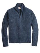Brooks Brothers Red Fleece Donegal Full-zip Mockneck Sweater