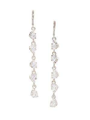 Vince Camuto Silvertone & Crystal Linear Drop Earrings