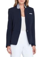Tahari Arthur S. Levine Convertible Contrast Collar Jacket