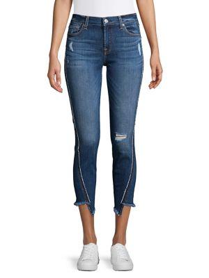 7 For All Mankind Curved-seam Ripped Jeans