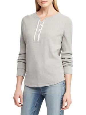 Lauren Ralph Lauren Lace-up Cotton Top