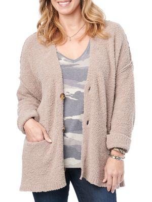 Democracy Plush Button-up Cardigan