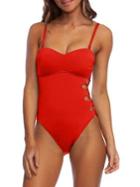 Kenneth Cole Reaction Solid Attitude Bandeau One-piece Swimsuit