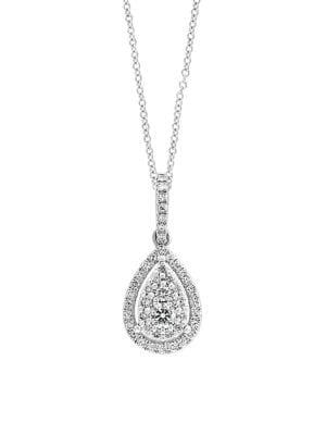 Effy 14k White Gold And Diamond Necklace