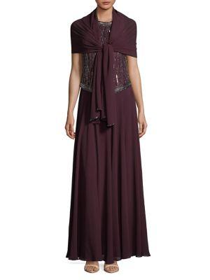 J Kara Sleeveless Sequined Dress